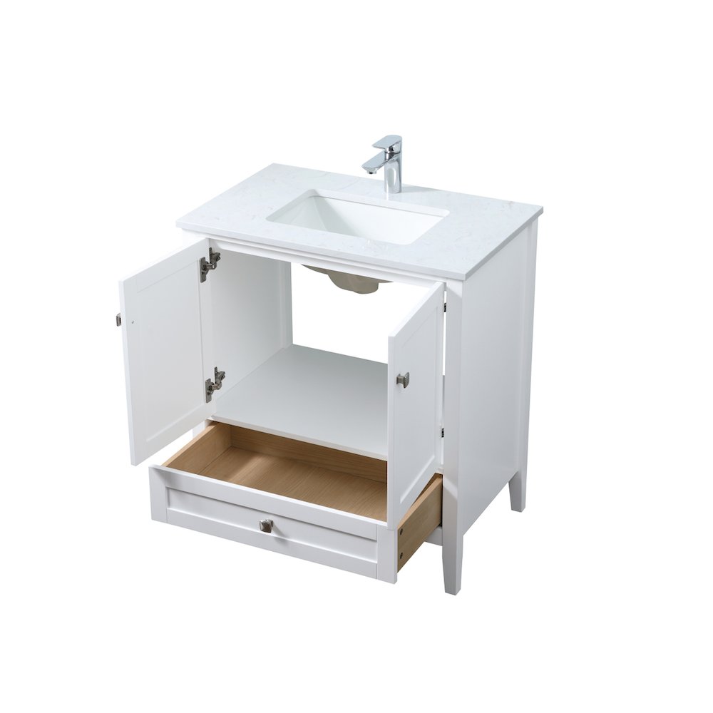 30 Inch SIngle Bathroom Vanity In White