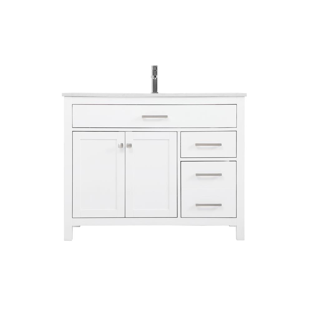 42 Inch Single Bathroom Vanity In White