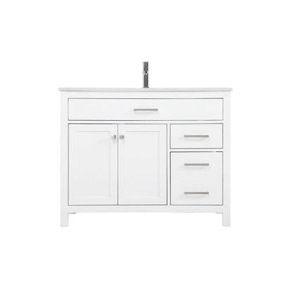 42 Inch Single Bathroom Vanity In White