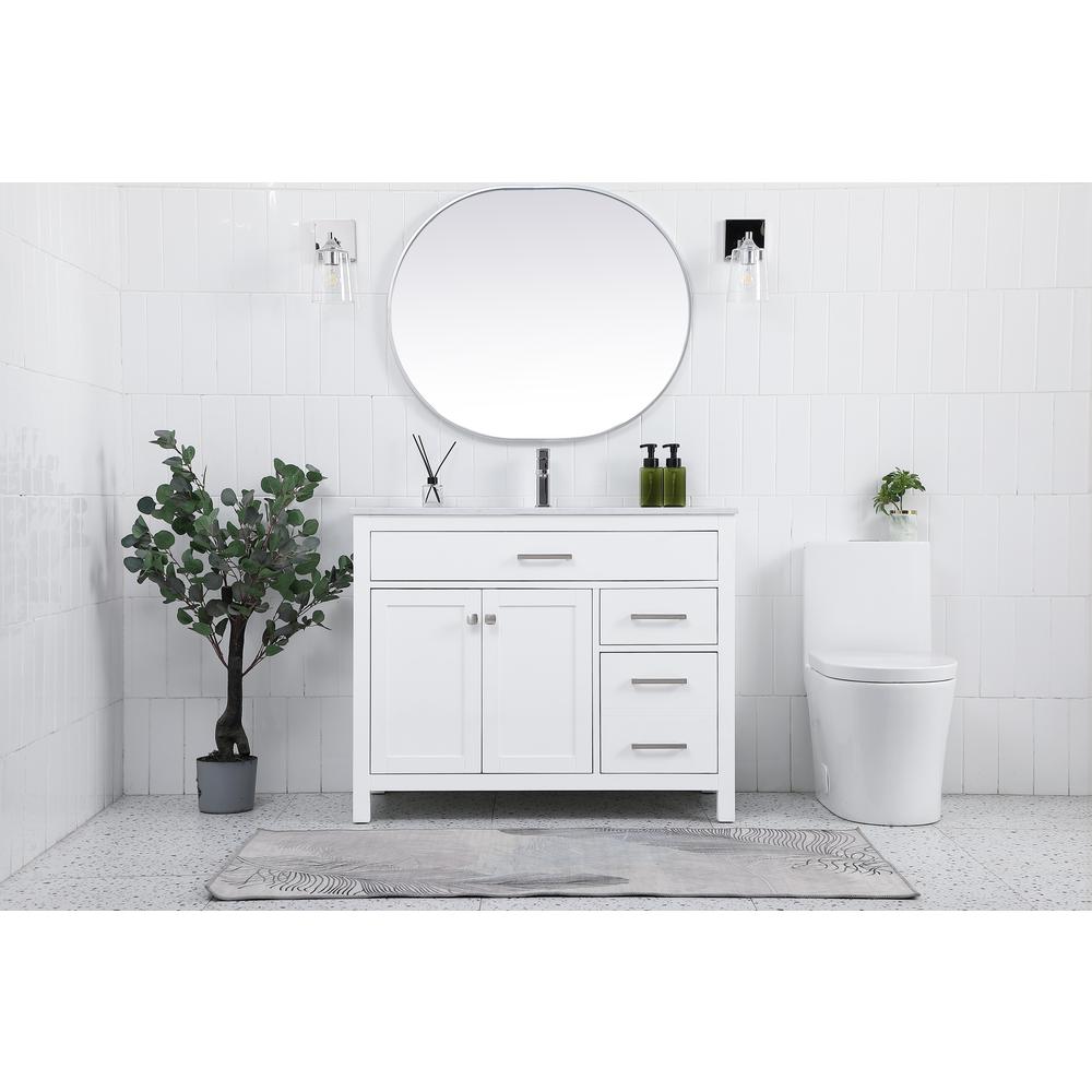 42 Inch Single Bathroom Vanity In White