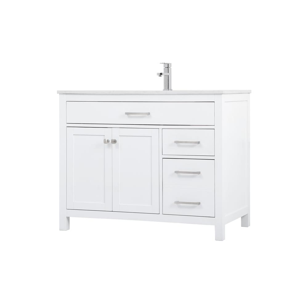 42 Inch Single Bathroom Vanity In White