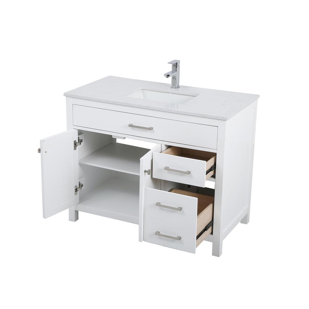 42 Inch Single Bathroom Vanity In White