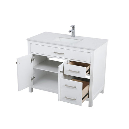 42 Inch Single Bathroom Vanity In White