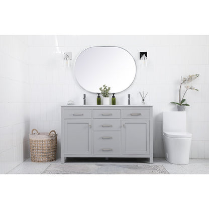 54 Inch Double Bathroom Vanity In Grey