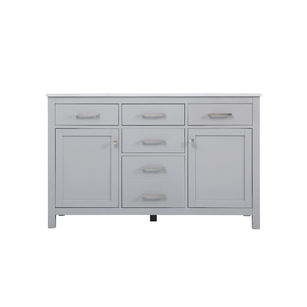 54 Inch Double Bathroom Vanity In Grey