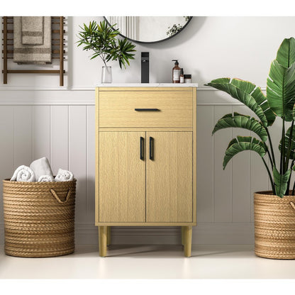 Chandler 20 Inch Single Bathroom Vanity In Honey Brown