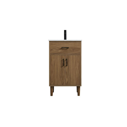 Chandler 20 Inch Single Bathroom Vanity In Walnut Brown