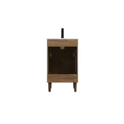 Chandler 20 Inch Single Bathroom Vanity In Walnut Brown