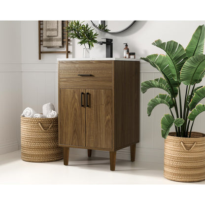 Chandler 20 Inch Single Bathroom Vanity In Walnut Brown