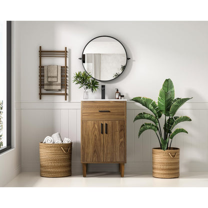 Chandler 20 Inch Single Bathroom Vanity In Walnut Brown