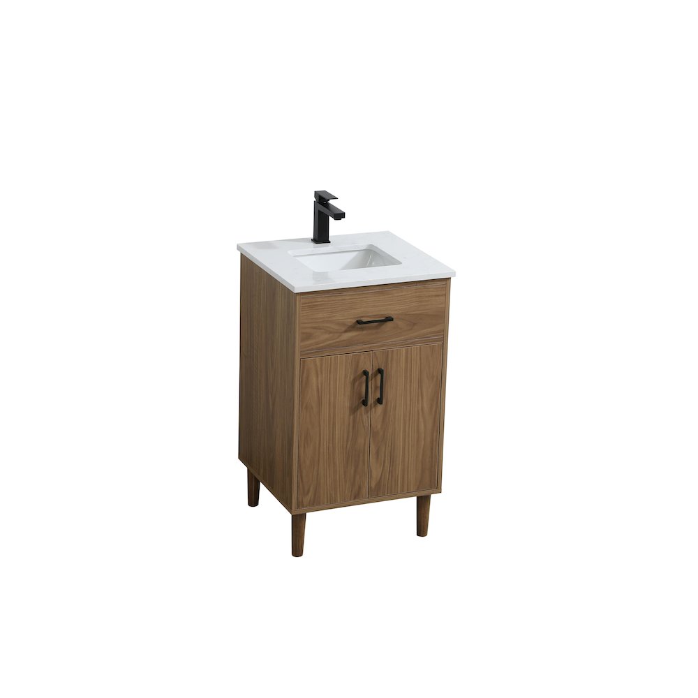 Chandler 20 Inch Single Bathroom Vanity In Walnut Brown