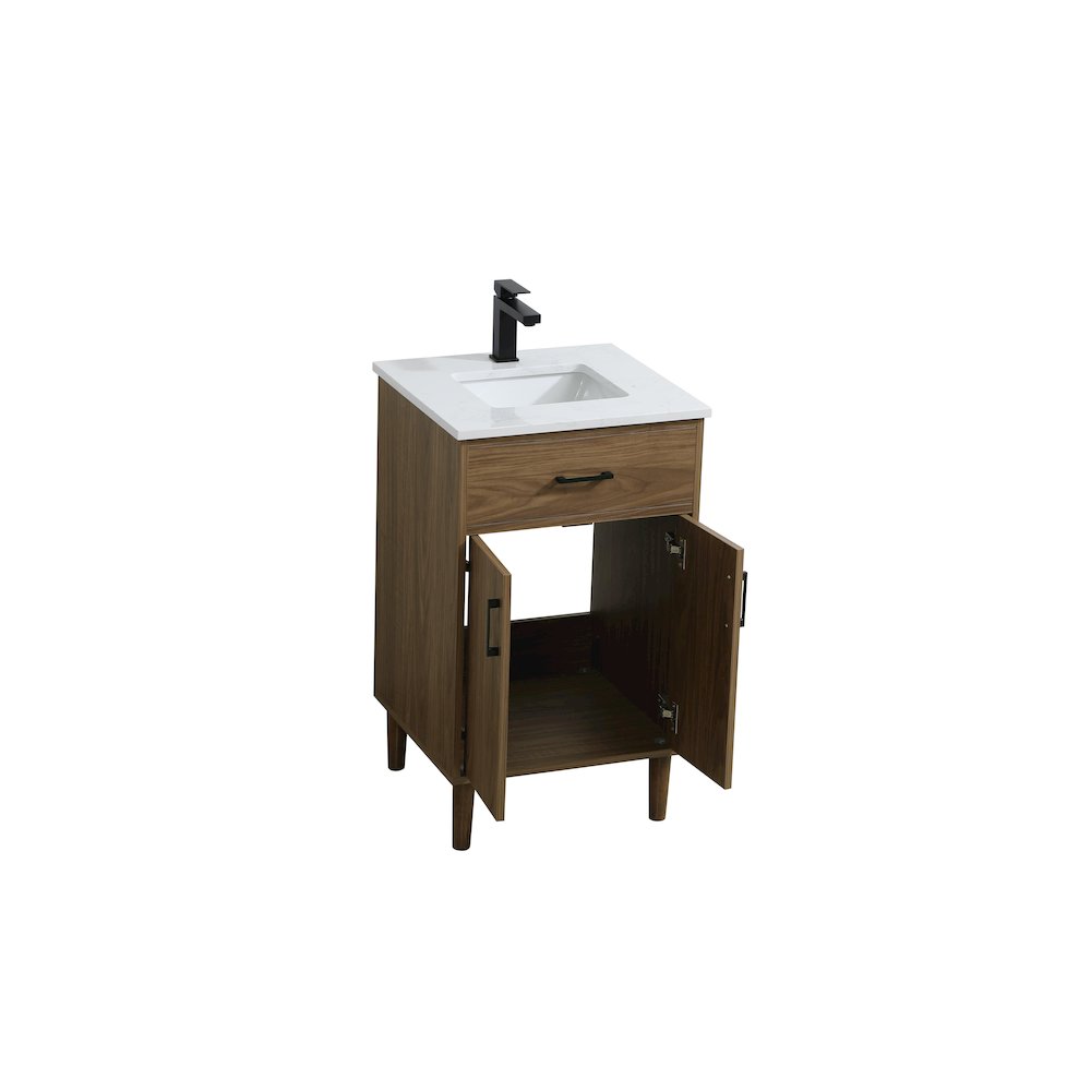 Chandler 20 Inch Single Bathroom Vanity In Walnut Brown