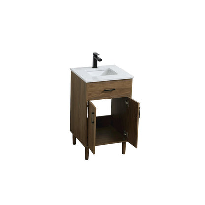 Chandler 20 Inch Single Bathroom Vanity In Walnut Brown