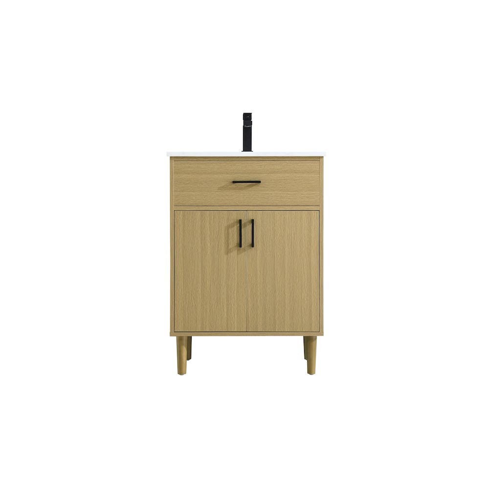 Chandler 24 Inch Single Bathroom Vanity In Honey Brown