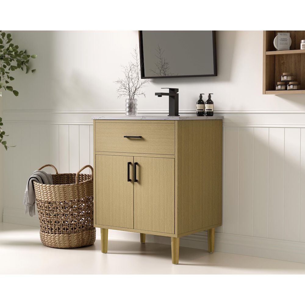 Chandler 24 Inch Single Bathroom Vanity In Honey Brown