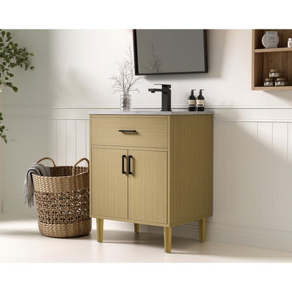 Chandler 24 Inch Single Bathroom Vanity In Honey Brown