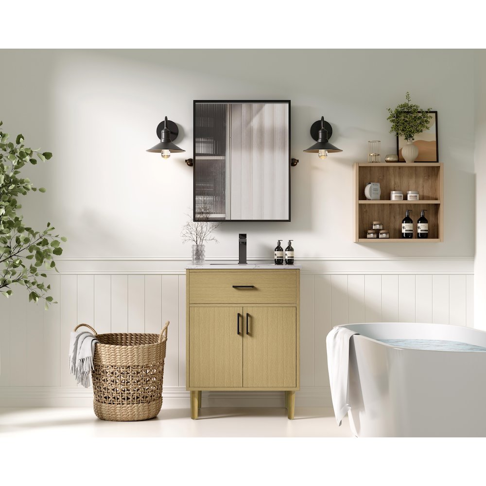 Chandler 24 Inch Single Bathroom Vanity In Honey Brown