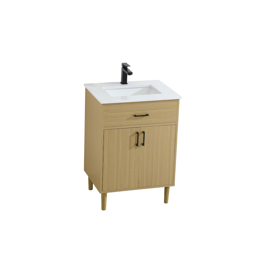 Chandler 24 Inch Single Bathroom Vanity In Honey Brown