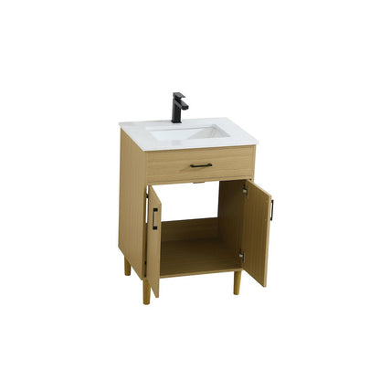 Chandler 24 Inch Single Bathroom Vanity In Honey Brown