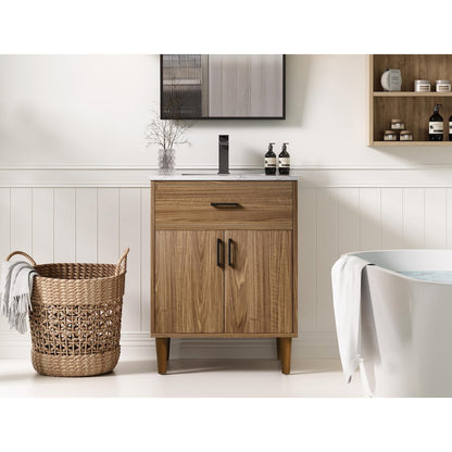 Chandler 24 Inch Single Bathroom Vanity In Walnut Brown