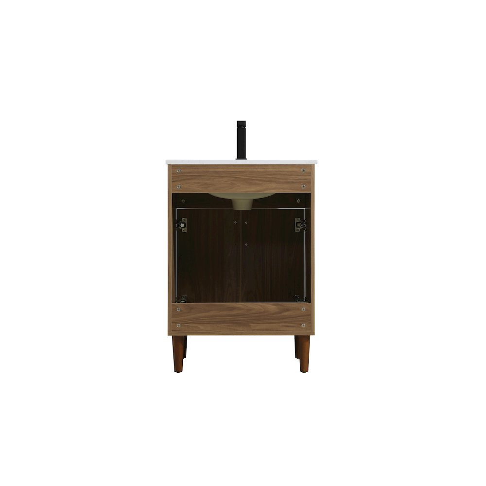 Chandler 24 Inch Single Bathroom Vanity In Walnut Brown