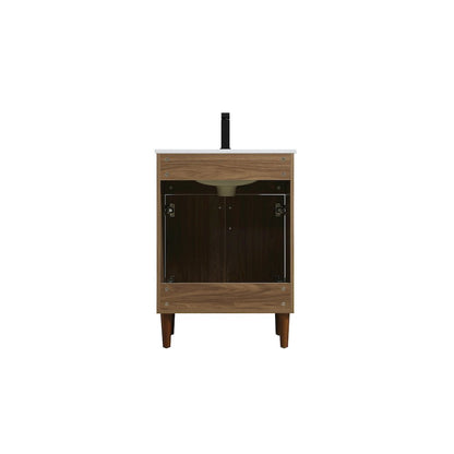 Chandler 24 Inch Single Bathroom Vanity In Walnut Brown