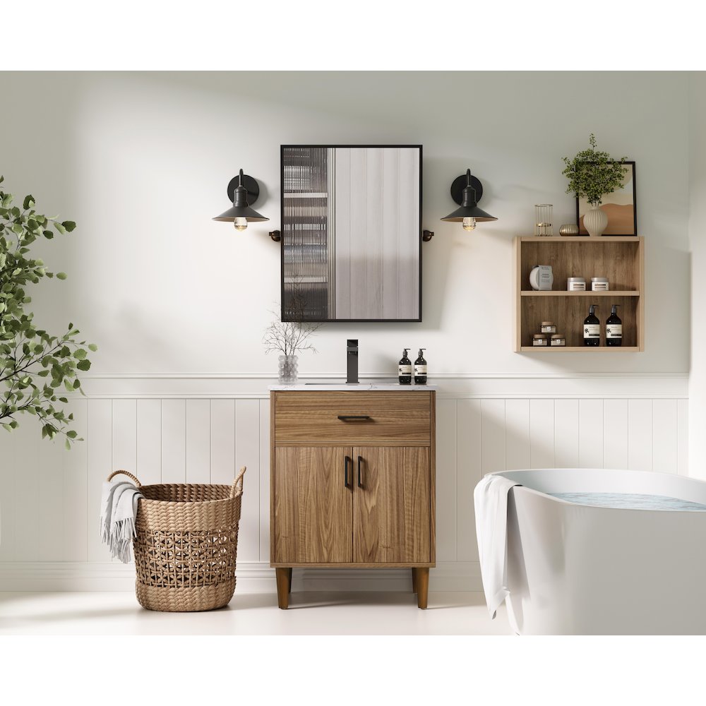 Chandler 24 Inch Single Bathroom Vanity In Walnut Brown