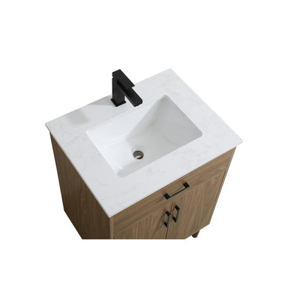 Chandler 24 Inch Single Bathroom Vanity In Walnut Brown