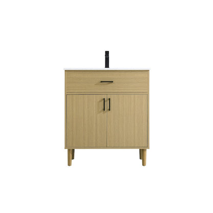 Chandler 30 Inch Single Bathroom Vanity In Honey Brown