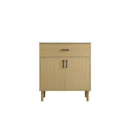Chandler 30 Inch Single Bathroom Vanity In Honey Brown