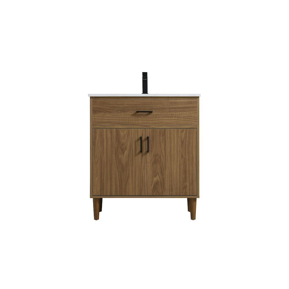 Chandler 30 Inch Single Bathroom Vanity In Walnut Brown