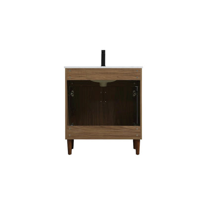 Chandler 30 Inch Single Bathroom Vanity In Walnut Brown