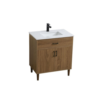 Chandler 30 Inch Single Bathroom Vanity In Walnut Brown