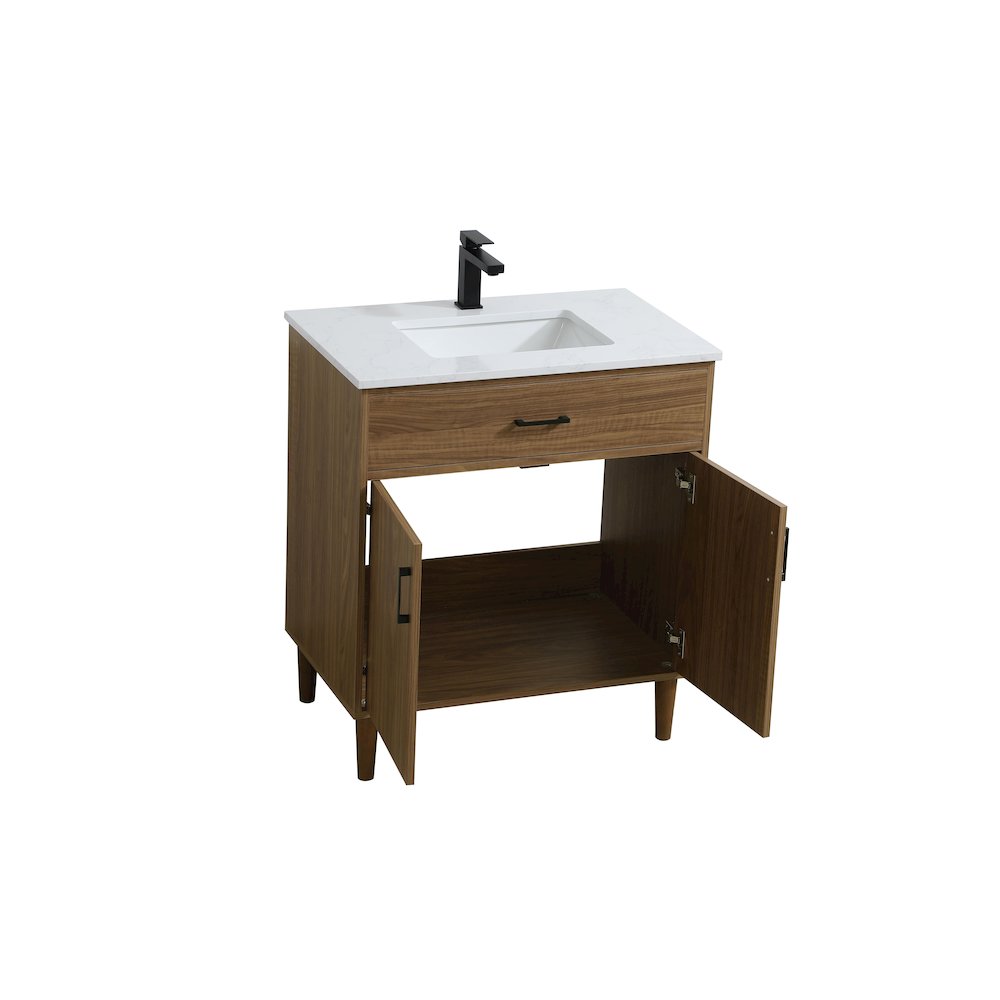 Chandler 30 Inch Single Bathroom Vanity In Walnut Brown