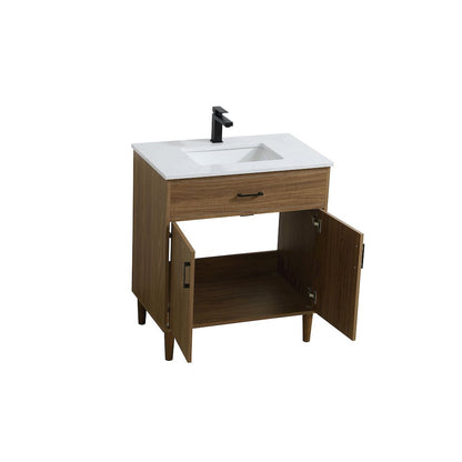 Chandler 30 Inch Single Bathroom Vanity In Walnut Brown