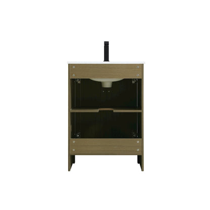 Finnley 24 Inch Single Bathroom Vanity In Chestnut Brown