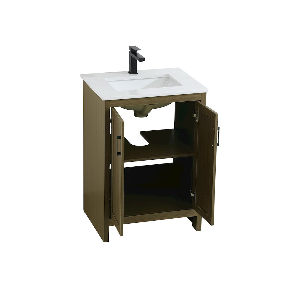 Finnley 24 Inch Single Bathroom Vanity In Chestnut Brown