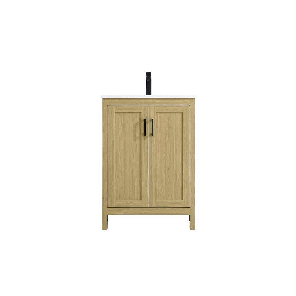 Finnley 24 Inch Single Bathroom Vanity In Honey Brown