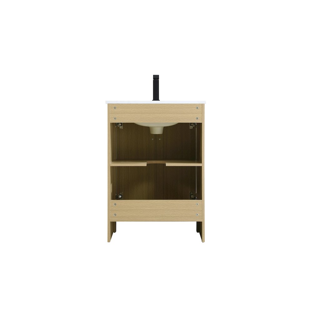 Finnley 24 Inch Single Bathroom Vanity In Honey Brown
