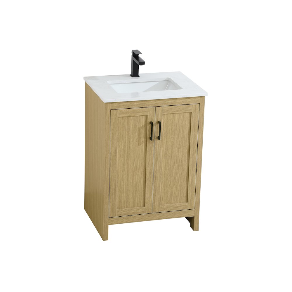 Finnley 24 Inch Single Bathroom Vanity In Honey Brown