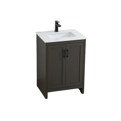 Finnley 24 Inch Single Bathroom Vanity In Mocha Brown
