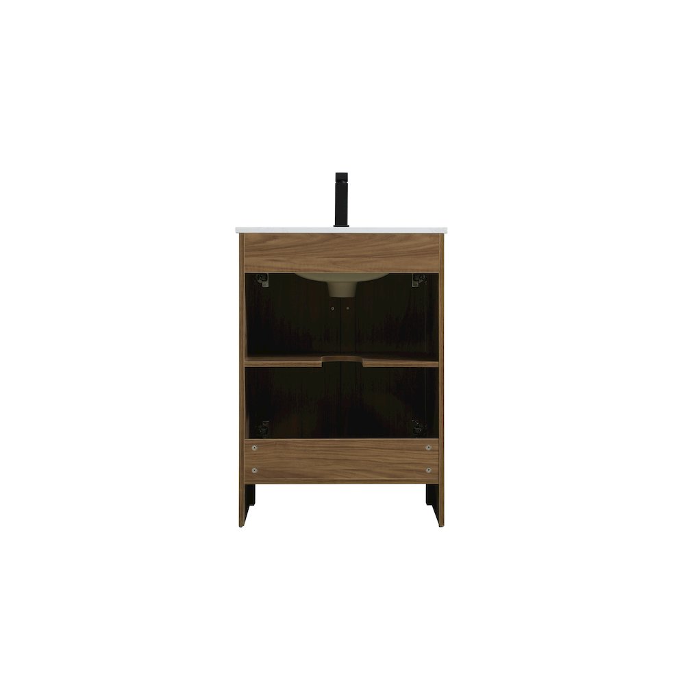 Finnley 24 Inch Single Bathroom Vanity In Walnut Brown