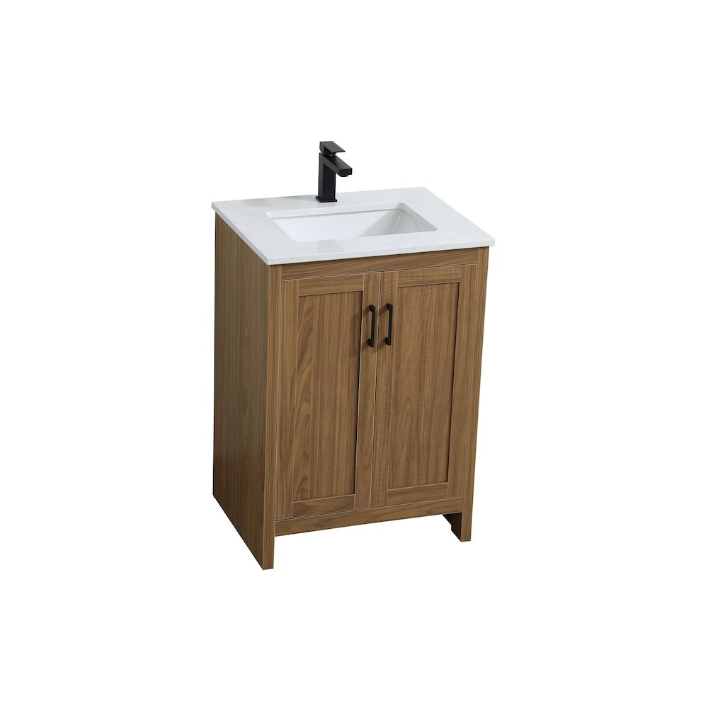 Finnley 24 Inch Single Bathroom Vanity In Walnut Brown