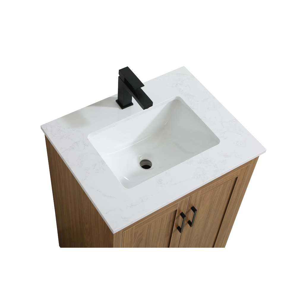 Finnley 24 Inch Single Bathroom Vanity In Walnut Brown