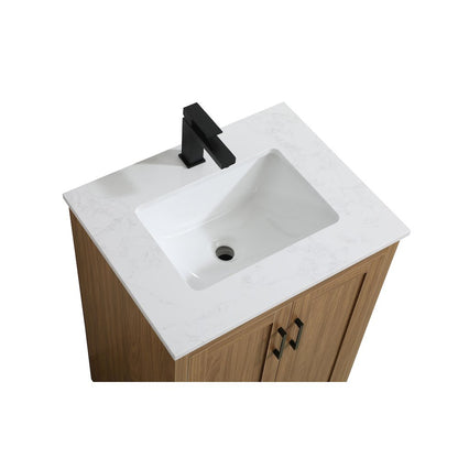 Finnley 24 Inch Single Bathroom Vanity In Walnut Brown