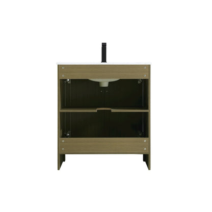 Finnley 30 Inch Single Bathroom Vanity In Chestnut Brown