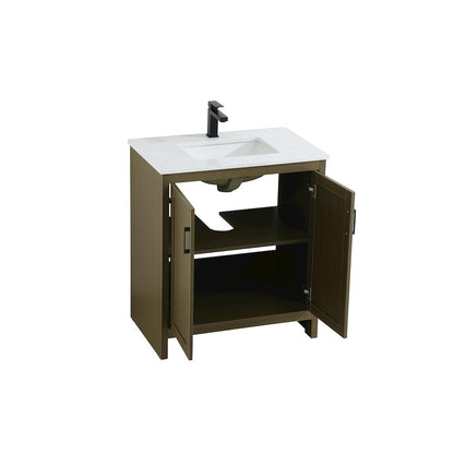 Finnley 30 Inch Single Bathroom Vanity In Chestnut Brown