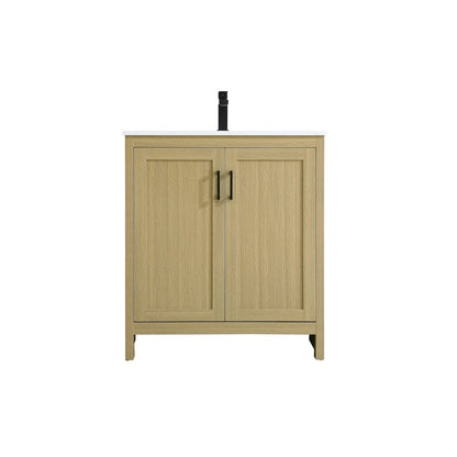 Finnley 30 Inch Single Bathroom Vanity In Honey Brown