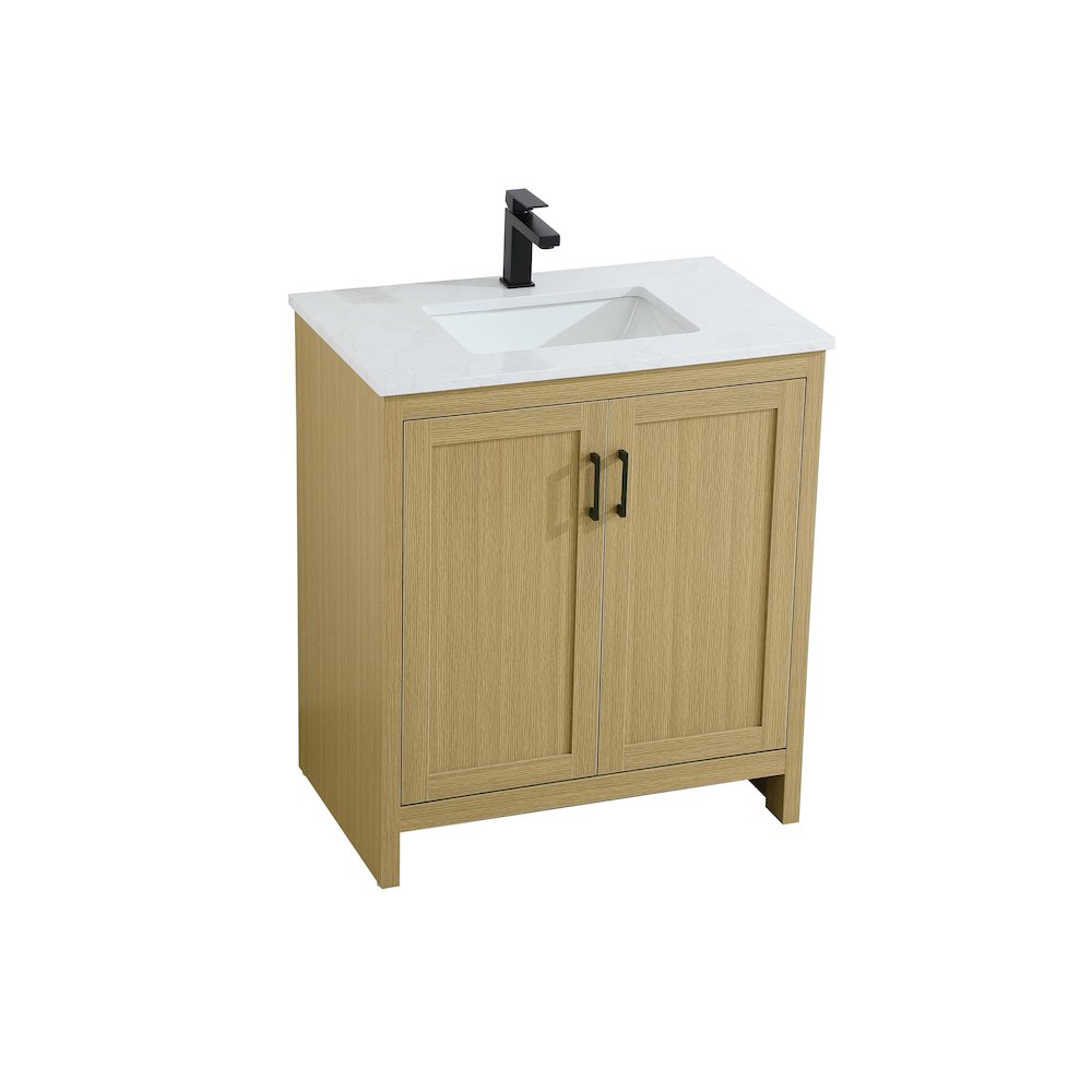 Finnley 30 Inch Single Bathroom Vanity In Honey Brown