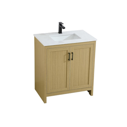 Finnley 30 Inch Single Bathroom Vanity In Honey Brown